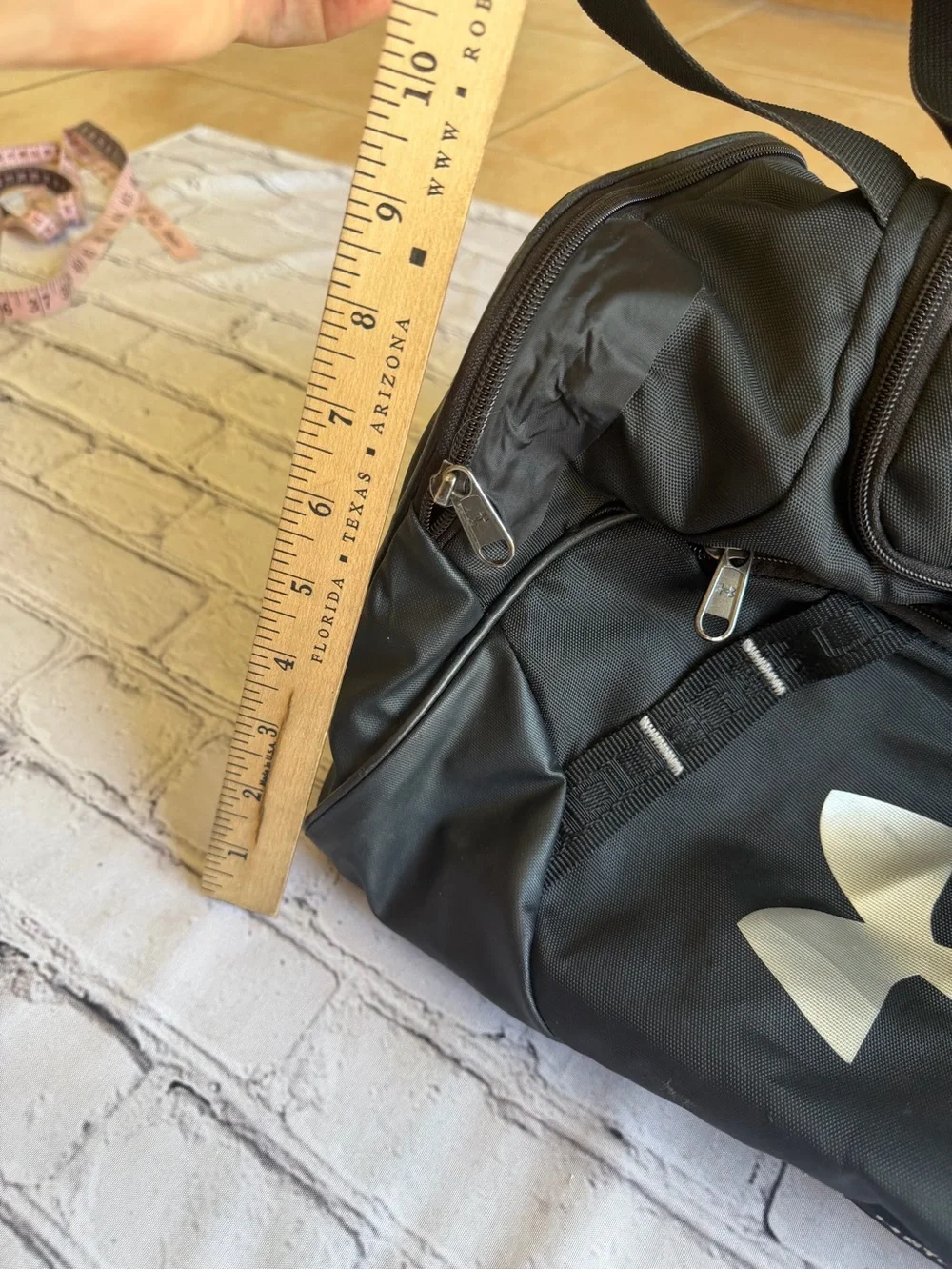 Under Armour Logo Duffel Bag Gym Work Travel Storm Black Sports Overnight